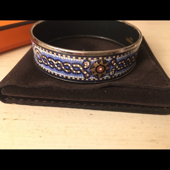 Hermes Sous Le Cedar Mosaic Enamel Bangle bracelet - Picture 2 of 11